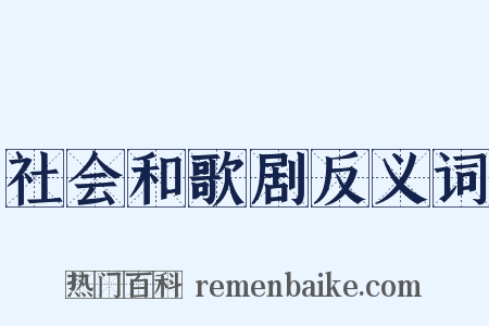 社会和歌剧反义词是什么意思的图片